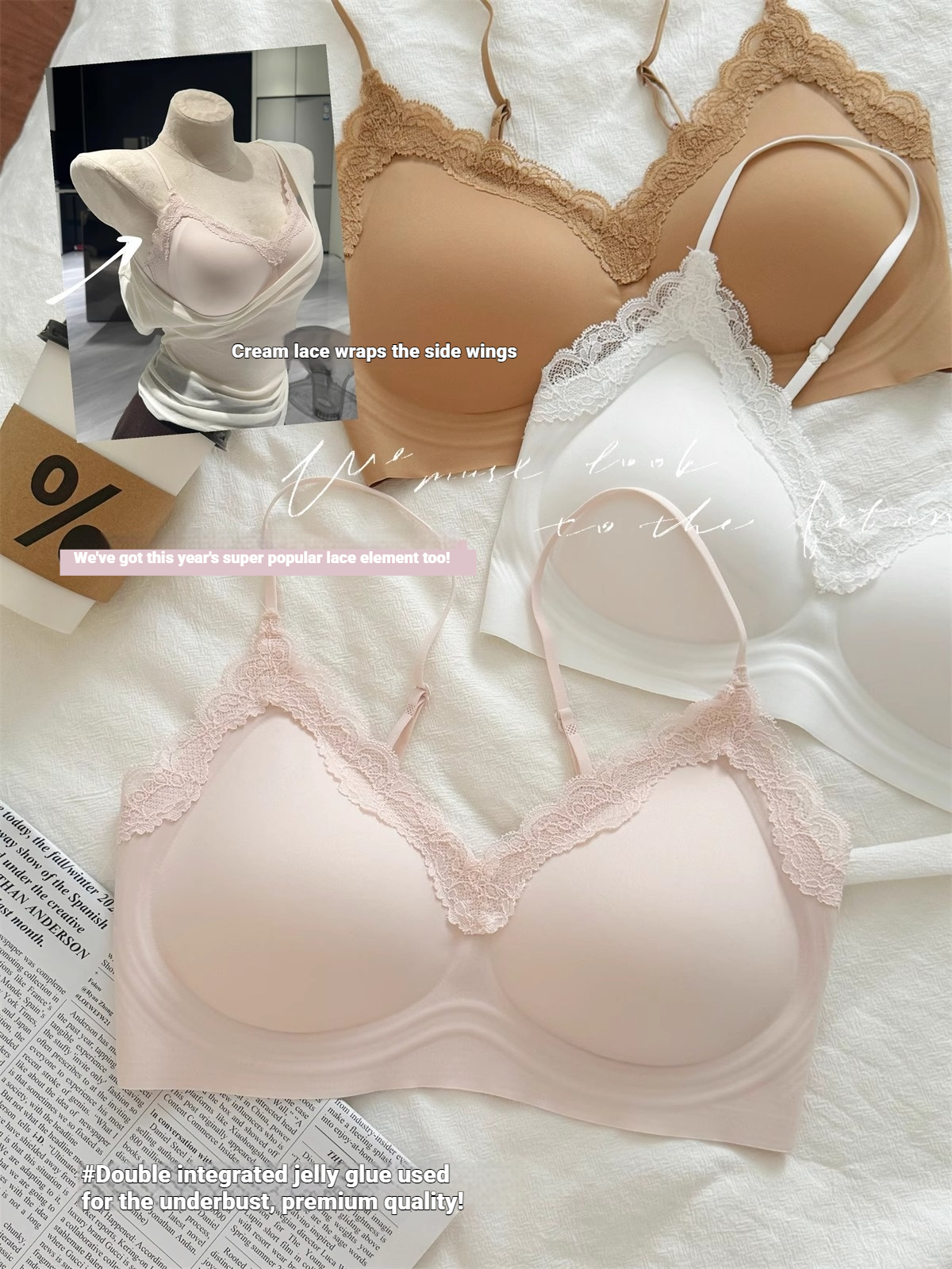 French Style Lace Bralette Fem - đánh giá và giá Bralette Wireless Soft