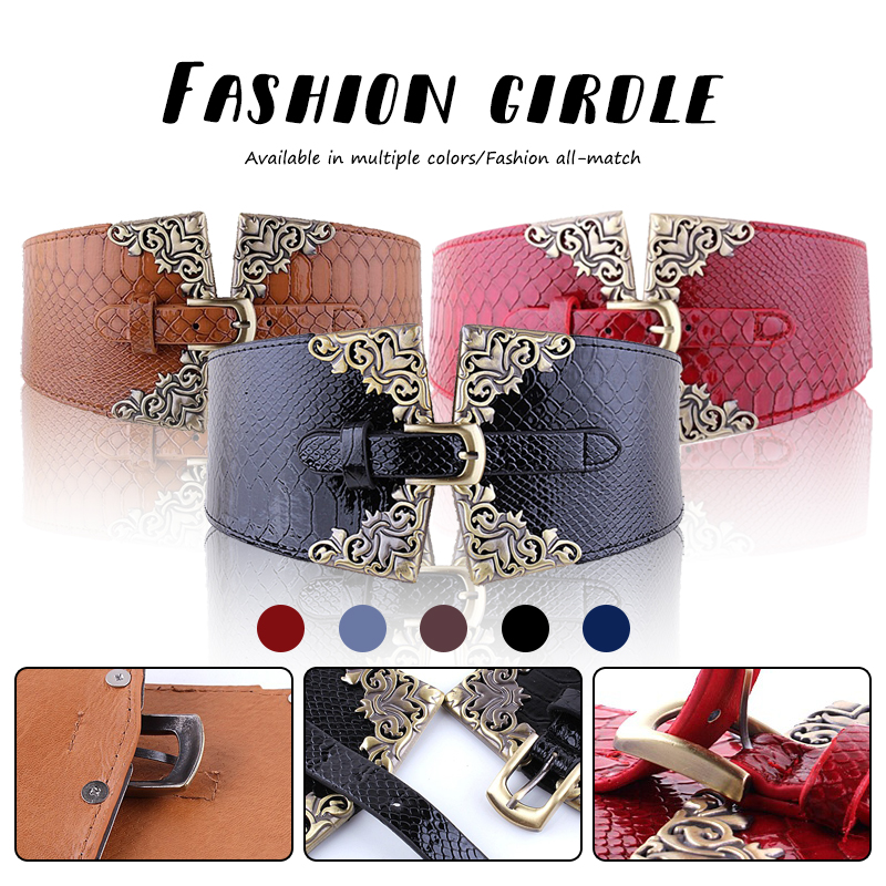 Women Elastic Buckle Wide Belt - đánh giá và giá Corset Waist Cinch