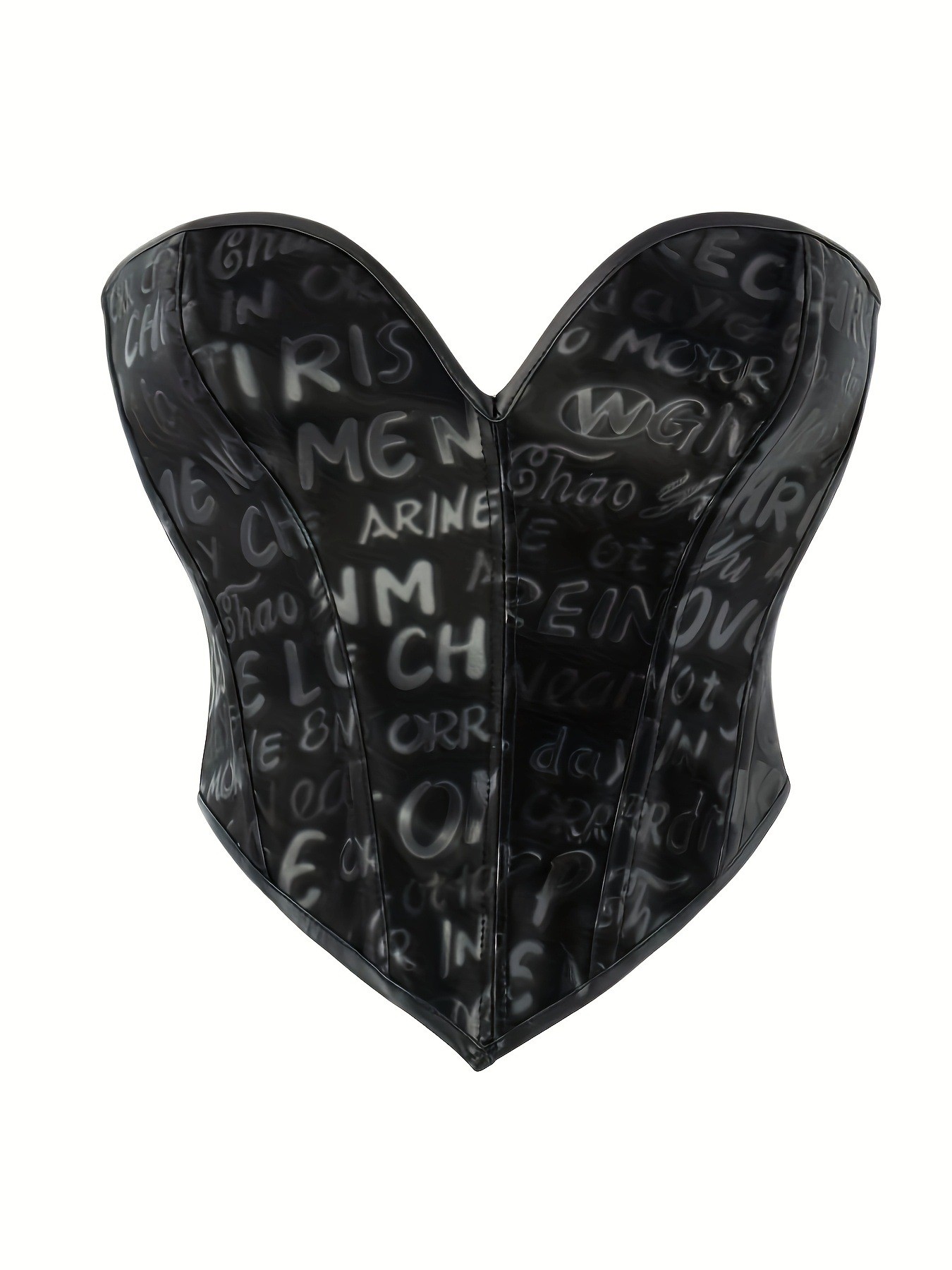Black letter printed strapless - đánh giá và giá Corset Waist Cinch