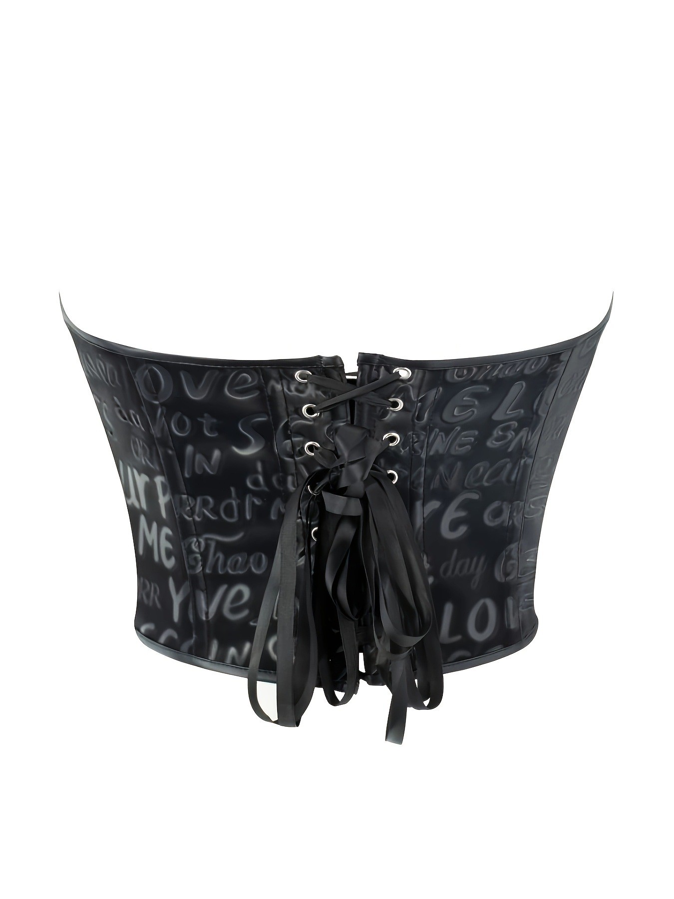 Black letter printed strapless - đánh giá và giá Corset Waist Cinch