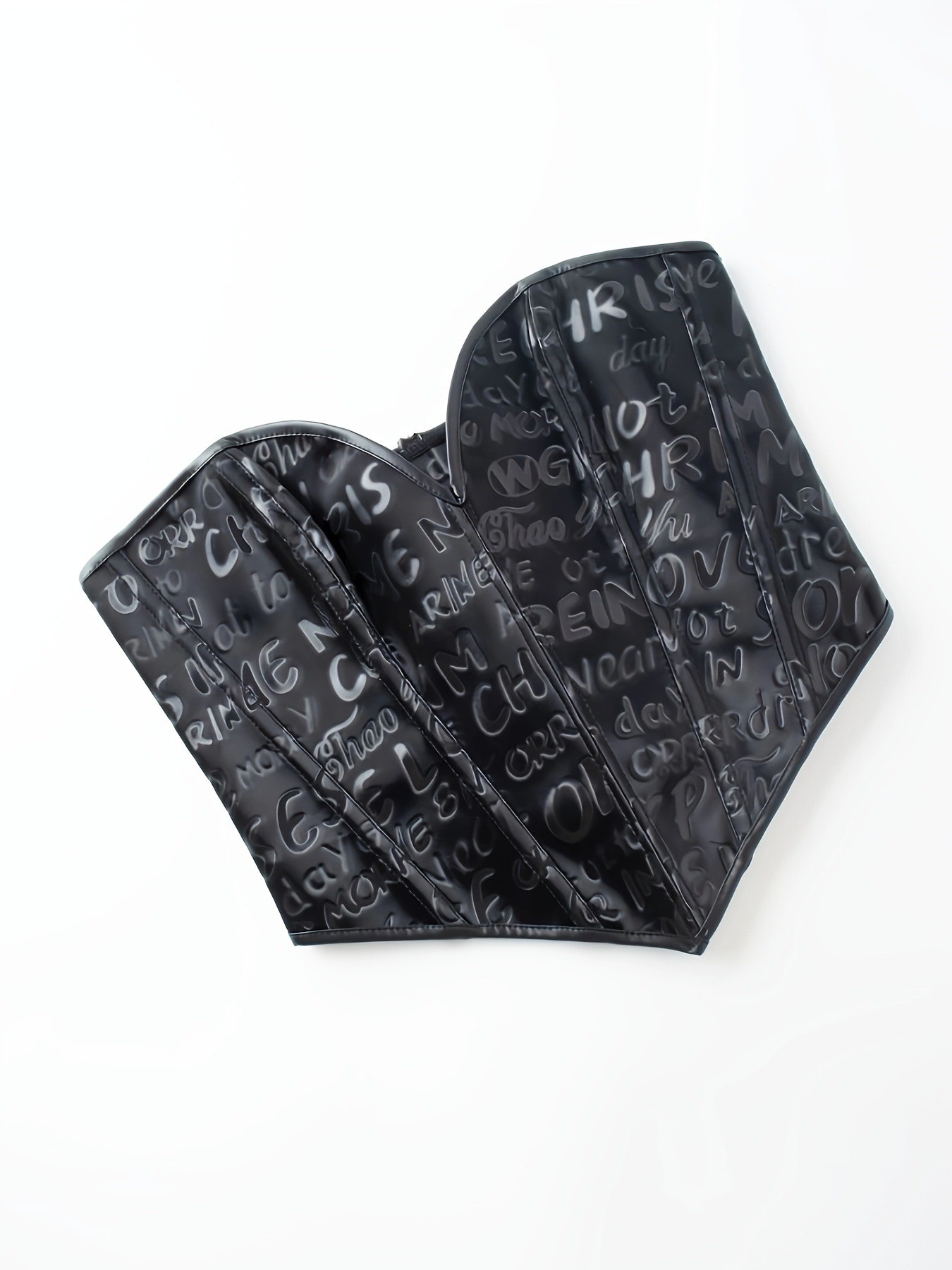 Black letter printed strapless - đánh giá và giá Corset Waist Cinch