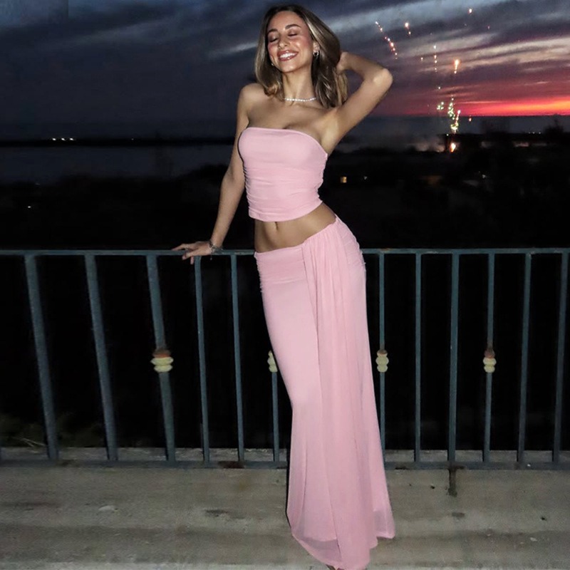 Tuularose Pink Long Dress 2-Pi - đánh giá và giá Strapless Bra Backless