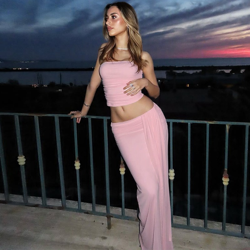 Tuularose Pink Long Dress 2-Pi - đánh giá và giá Strapless Bra Backless