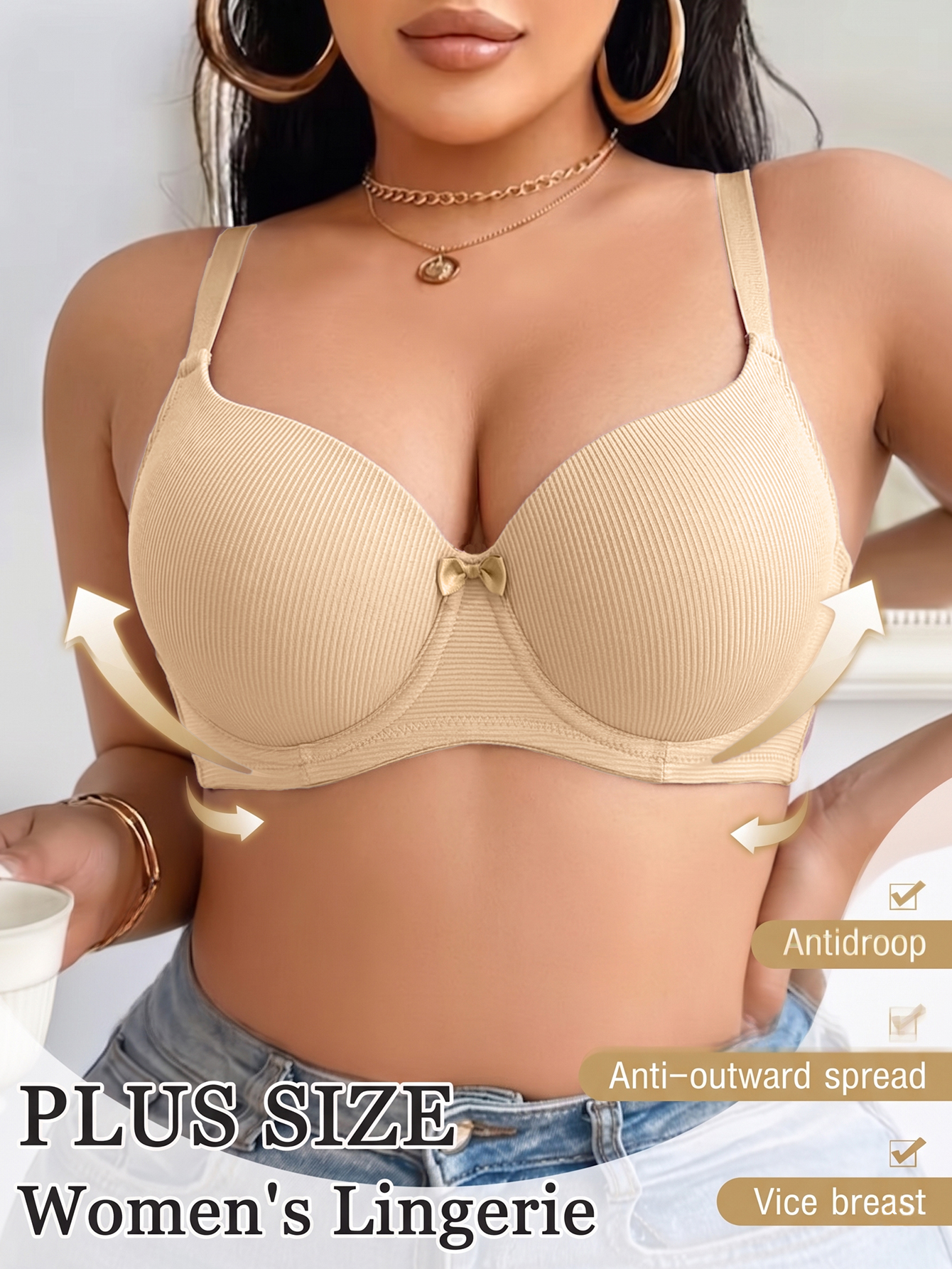 Plus Size Anti-Sagging Women B - đánh giá và giá Push Up Bra Padded