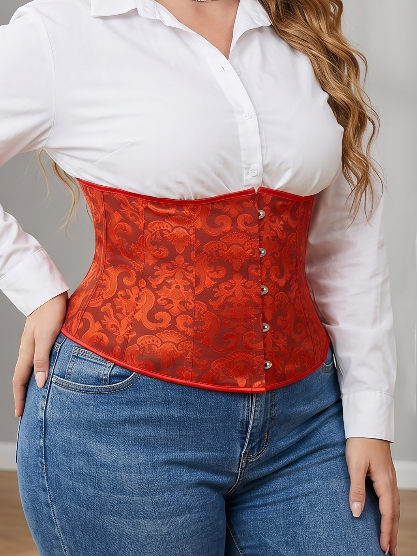Women's Plus Size Court Lace W - đánh giá và giá Corset Waist Cinch