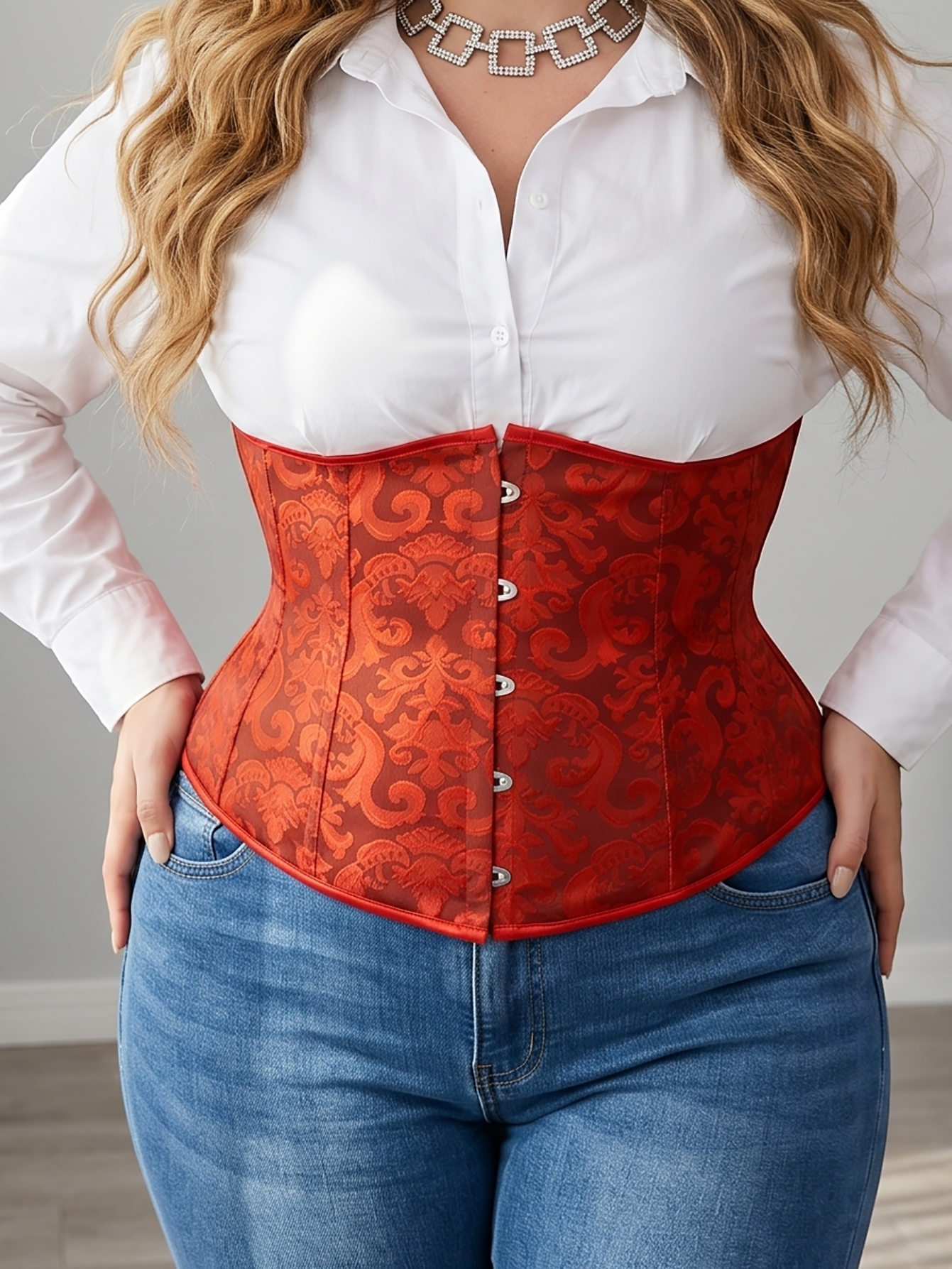 Women's Plus Size Court Lace W - đánh giá và giá Corset Waist Cinch