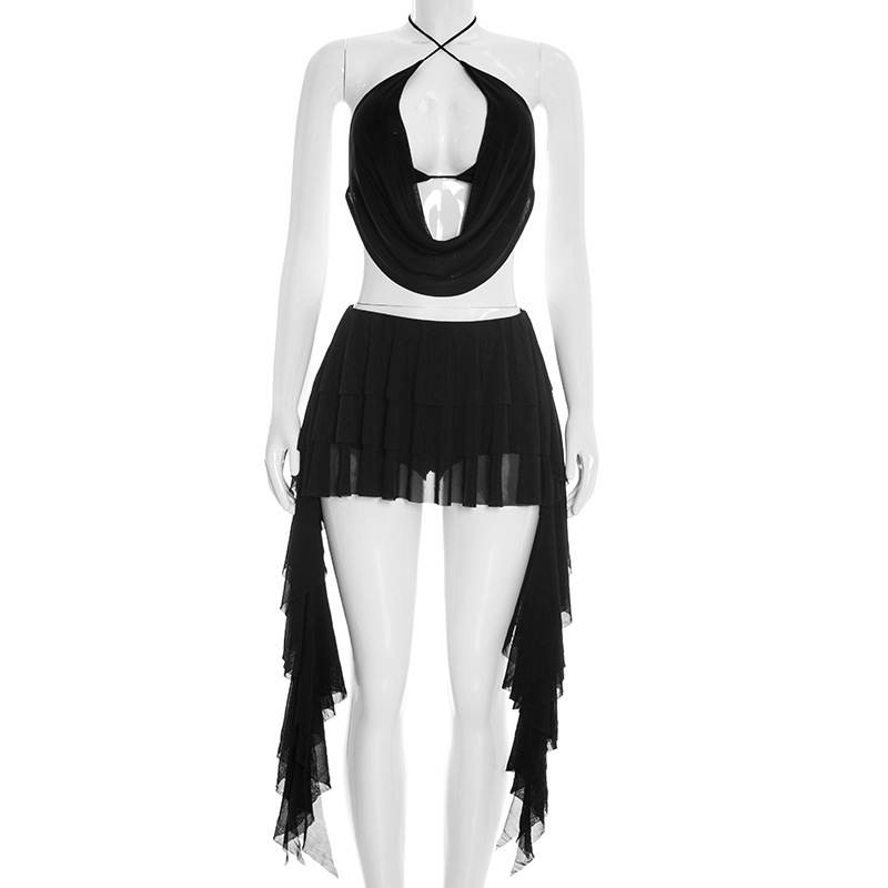Women Sexy Solid Mesh 2 Piece  - đánh giá và giá Cami Top Lace