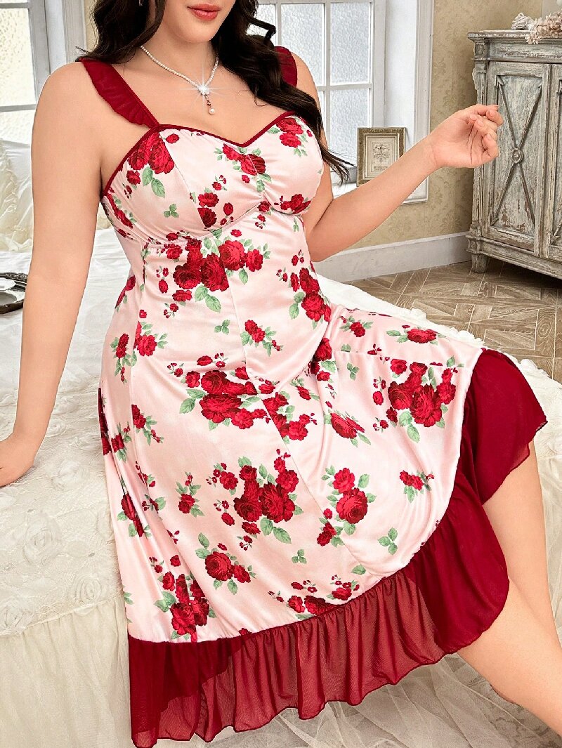 Plus Size Women's Floral Print - đánh giá và giá Cami Top Lace