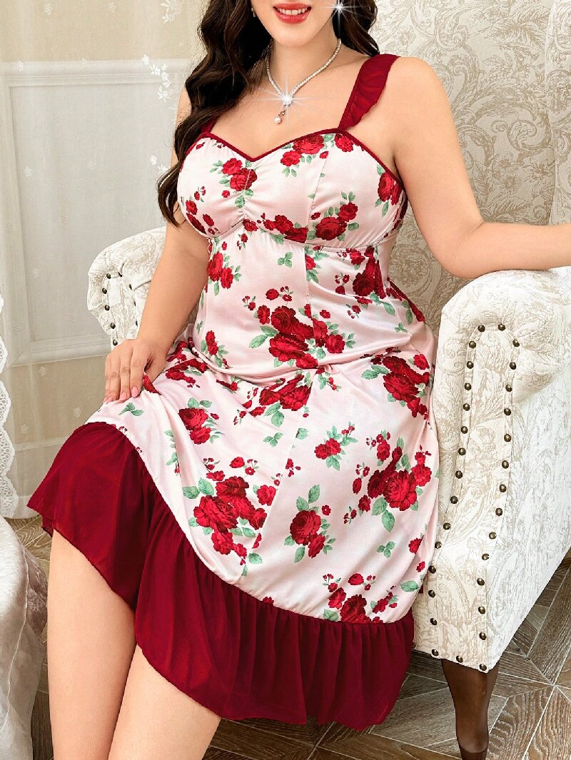 Plus Size Women's Floral Print - đánh giá và giá Cami Top Lace