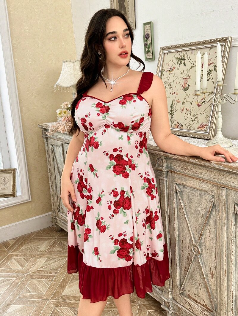 Plus Size Women's Floral Print - đánh giá và giá Cami Top Lace