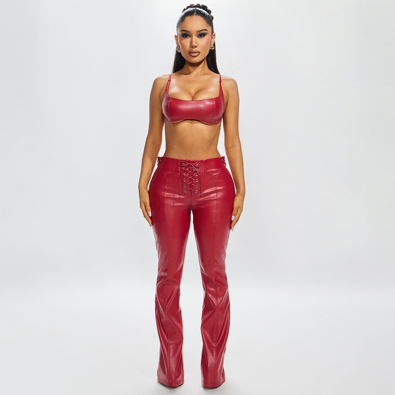 Women Fashion PU Leather 2 Pie - đánh giá và giá Cami Top Lace