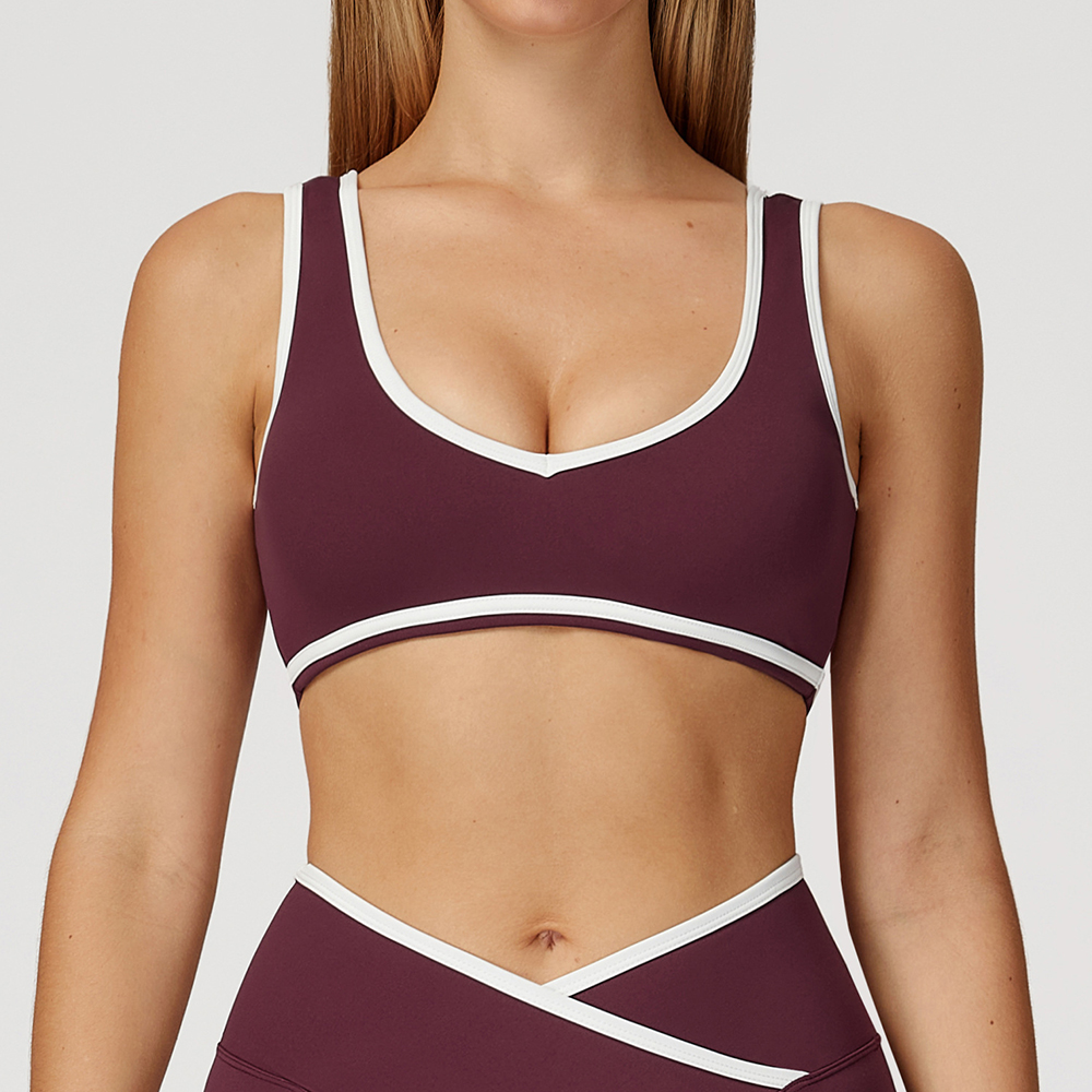 V-Neck Sports Bra Women Top Pu - đánh giá và giá Push Up Bra Padded