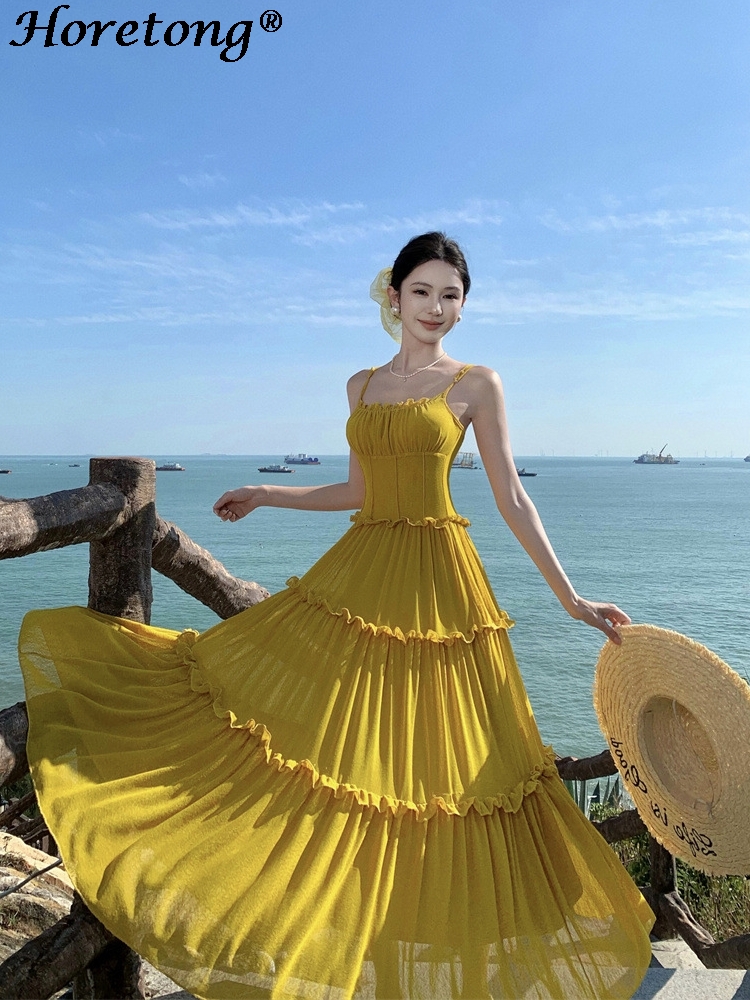 Women's Summer Solid Cami Maxi - đánh giá và giá Corset Waist Cinch