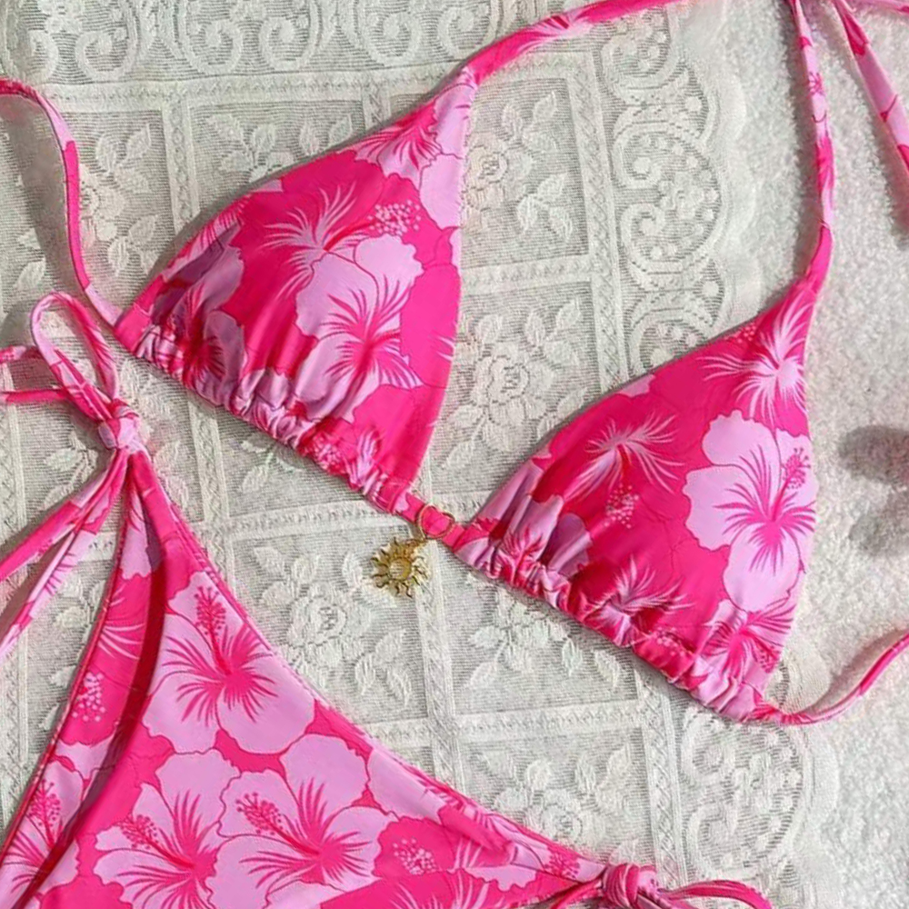 Women's Printed Vest Bikini+Th - đánh giá và giá Thong Bikini Women