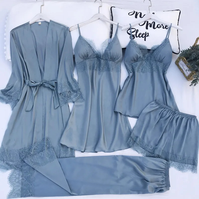 Pajamas Set Silk Satin Womens  - đánh giá và giá Robe Silk Women