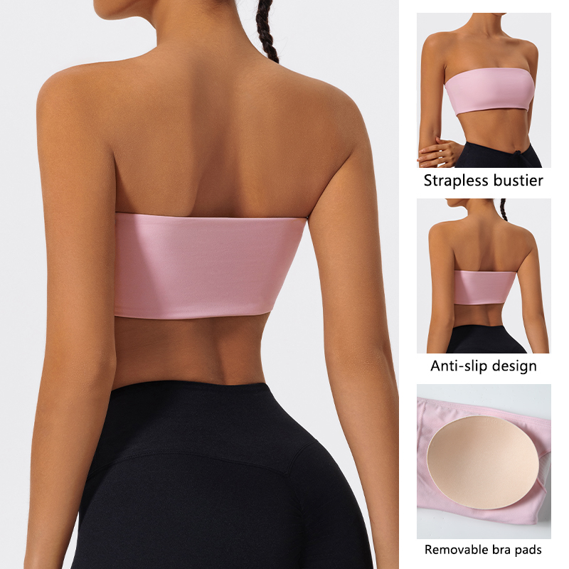 Strapless Sports Bra Gym Crop  - đánh giá và giá Sports Bra High Impact