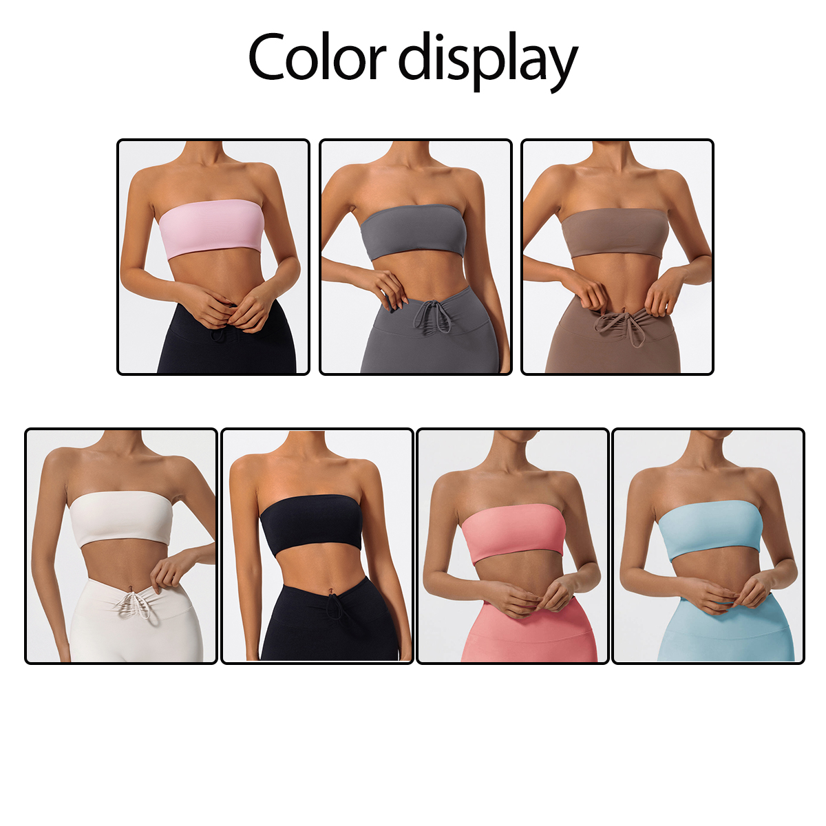 Strapless Sports Bra Gym Crop  - đánh giá và giá Sports Bra High Impact