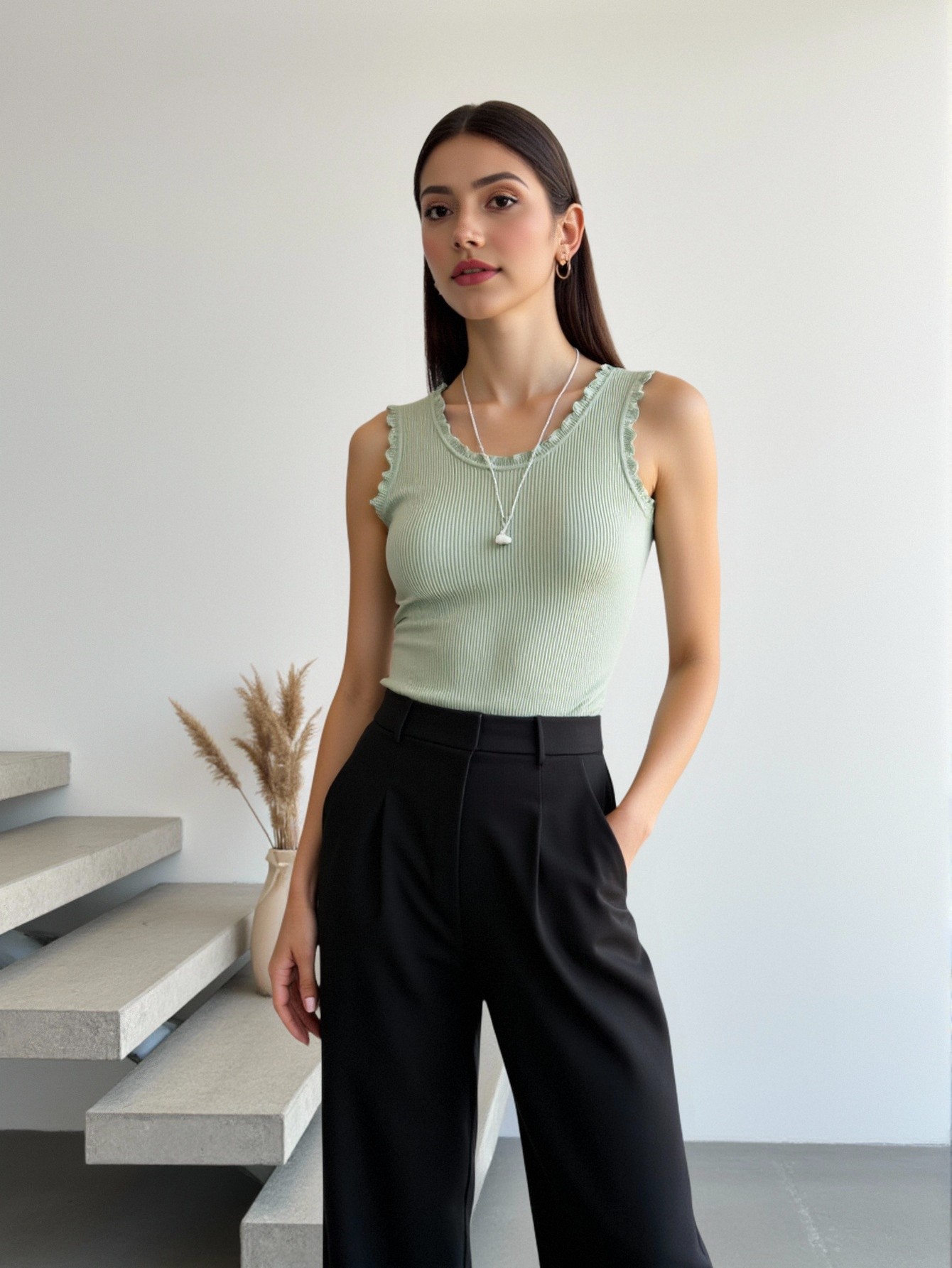 Women's Sleeveless Lace Trim R - đánh giá và giá Cami Top Lace
