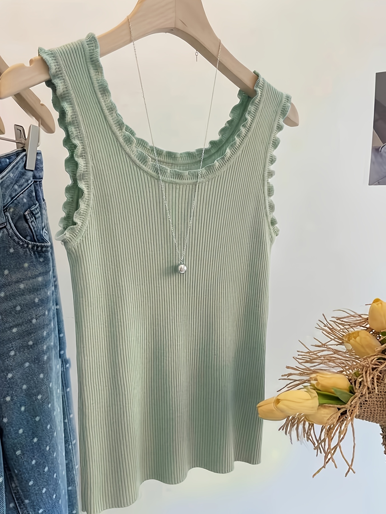 Women's Sleeveless Lace Trim R - đánh giá và giá Cami Top Lace