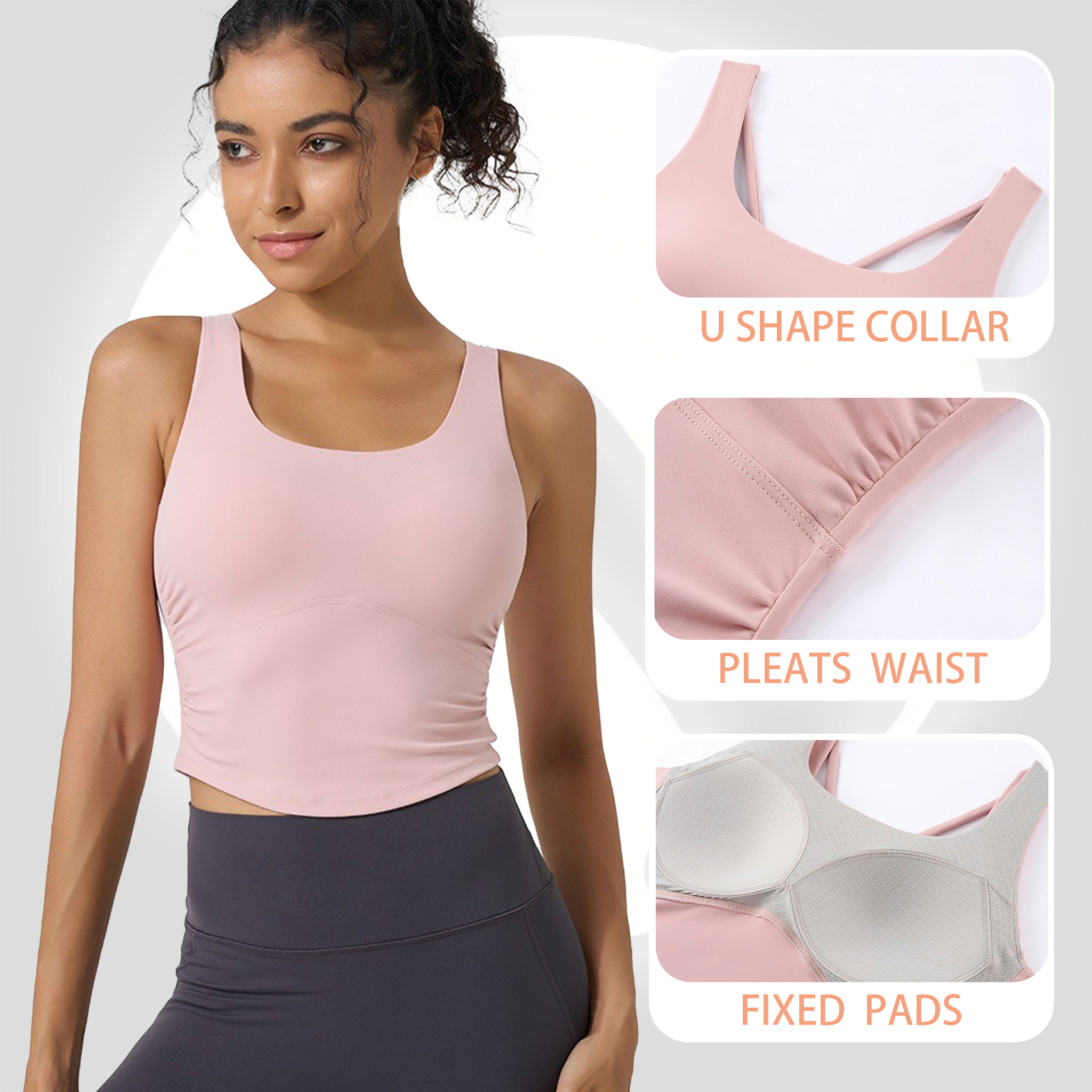 Women's Fixed Cup Yoga Sports  - đánh giá và giá Sports Bra High Impact