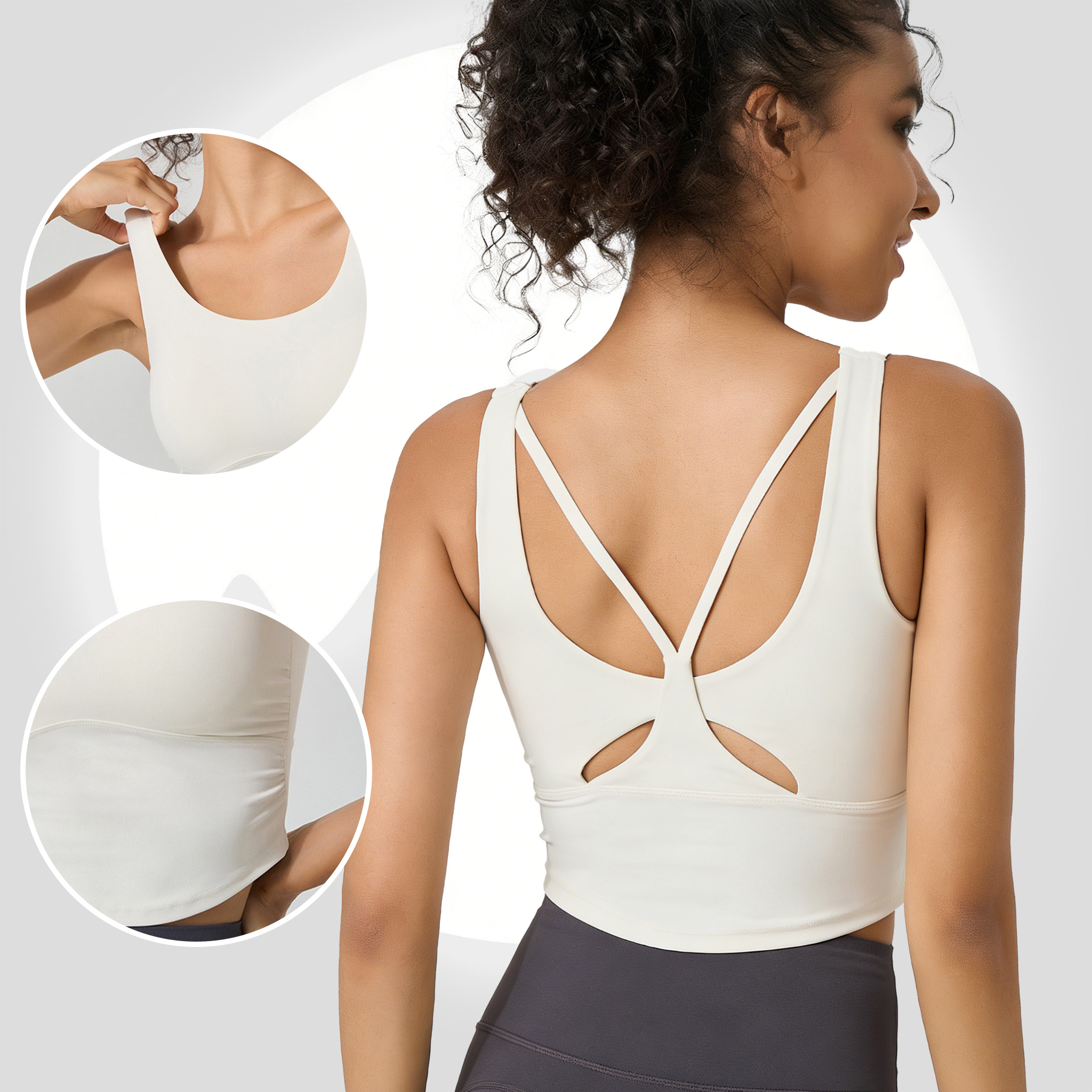 Women's Fixed Cup Yoga Sports  - đánh giá và giá Sports Bra High Impact