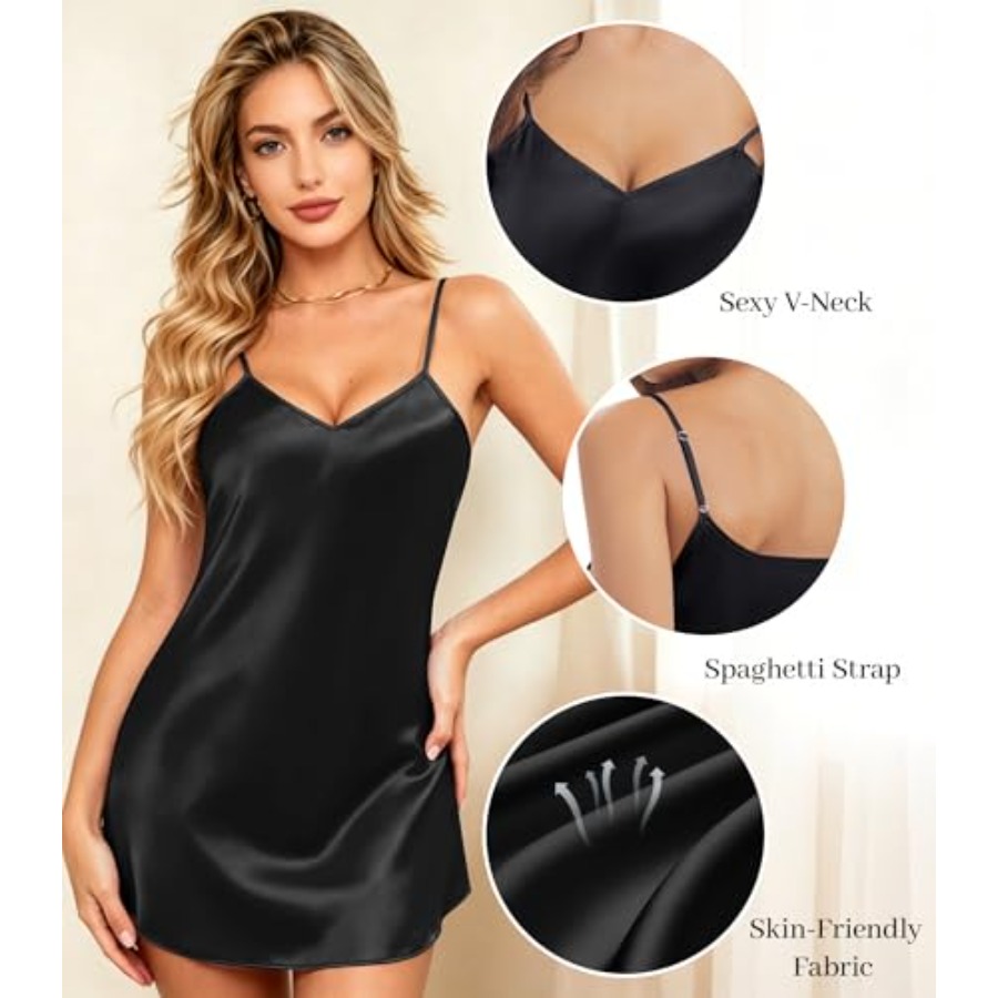 ETOSELL Womens Satin Nightgown - đánh giá và giá Babydoll Chemise Night