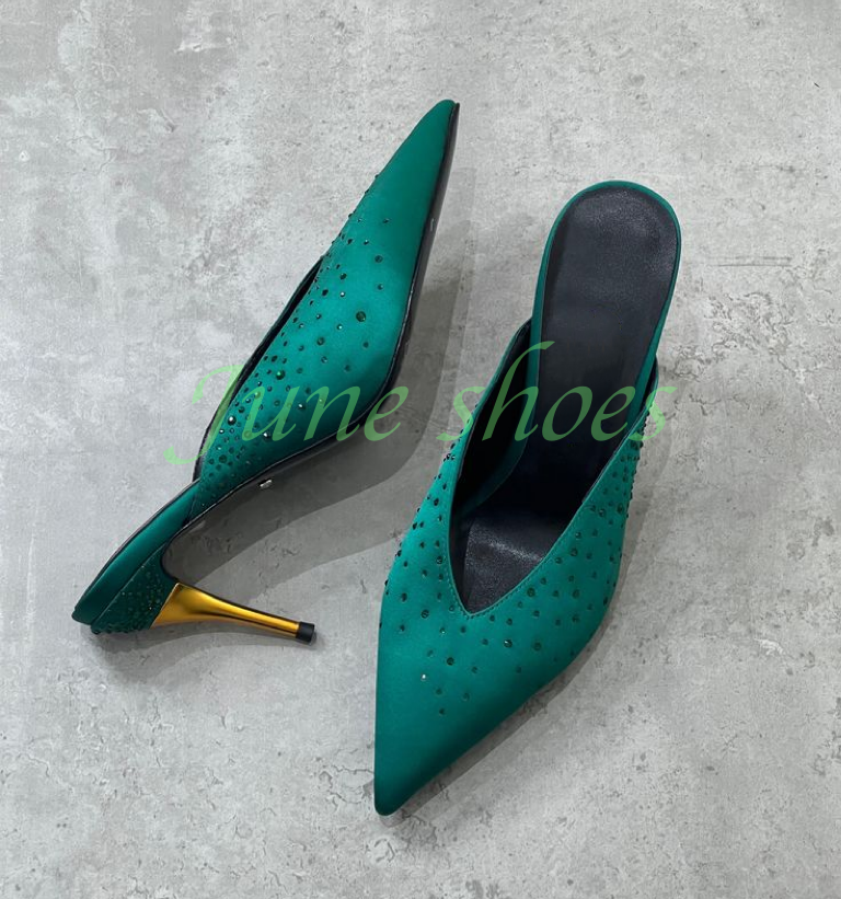 Lady Satin Dark Green Sequins  - đánh giá và giá Slip Dress Satin