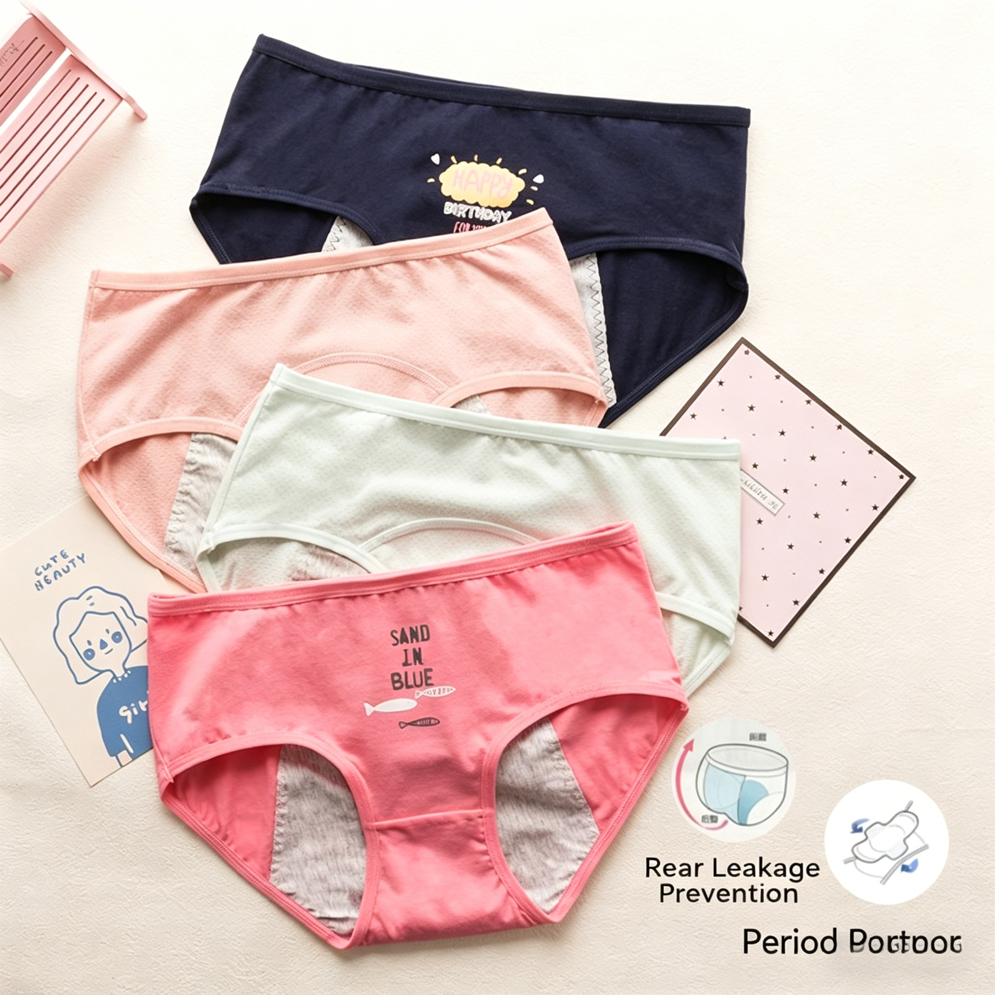 Cute Cartoon Period Underwear  - đánh giá và giá Period Panty Absorbent