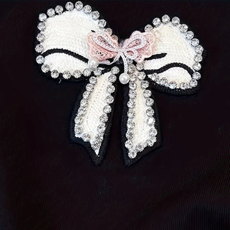 White Lace Trim Rhinestone Bow - đánh giá và giá Cami Top Lace