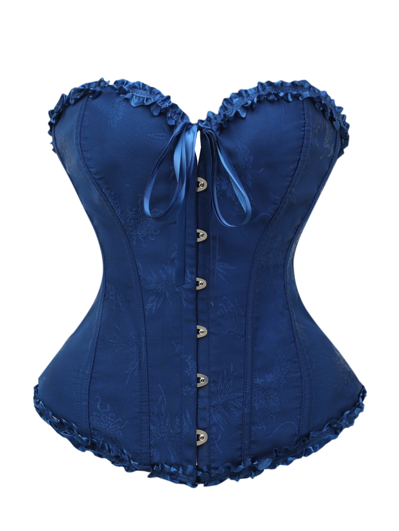 Dark blue jacquard lace edged  - đánh giá và giá Corset Waist Cinch