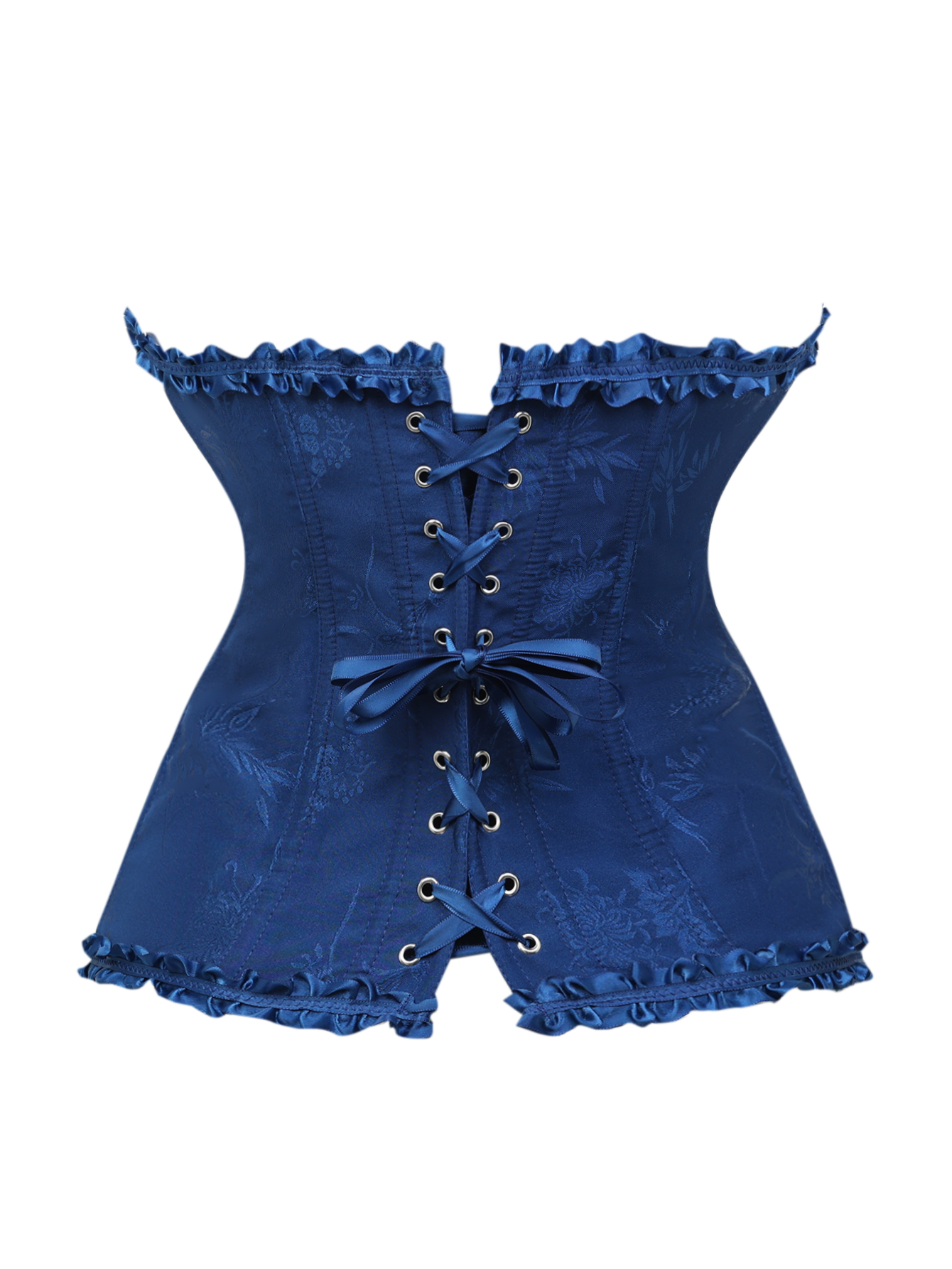 Dark blue jacquard lace edged  - đánh giá và giá Corset Waist Cinch