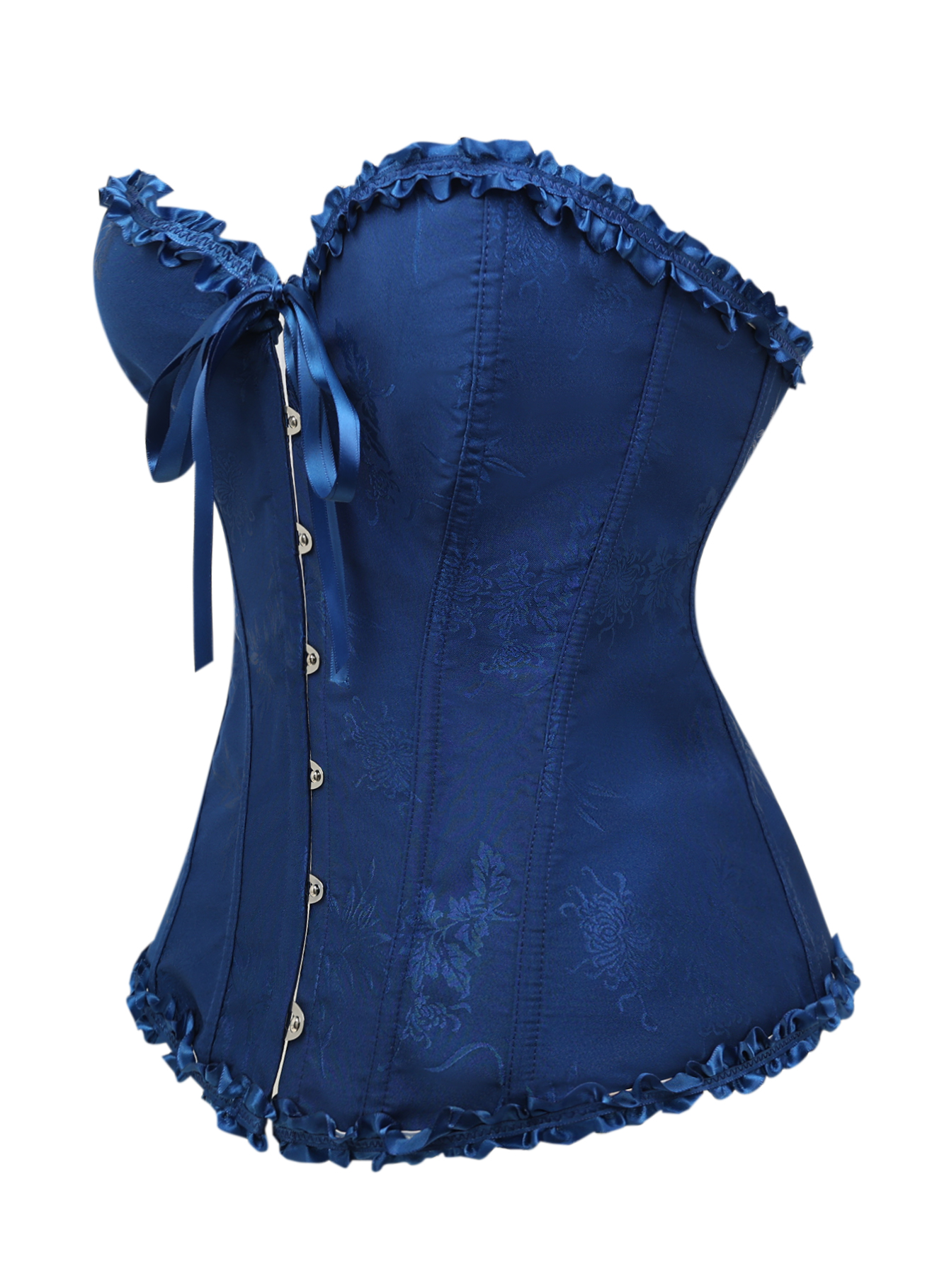 Dark blue jacquard lace edged  - đánh giá và giá Corset Waist Cinch