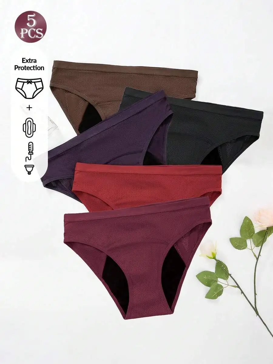 5 Pcs Women Solid Color Absorb - đánh giá và giá Period Panty Absorbent