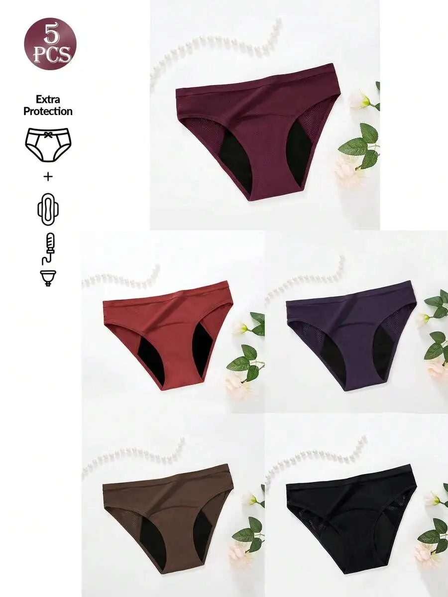 5 Pcs Women Solid Color Absorb - đánh giá và giá Period Panty Absorbent
